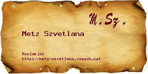 Metz Szvetlana névjegykártya